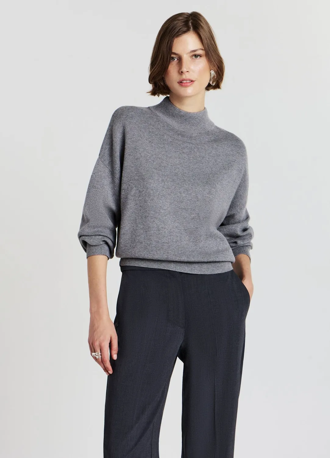 Calliope col roulé pull femme manches longues uni