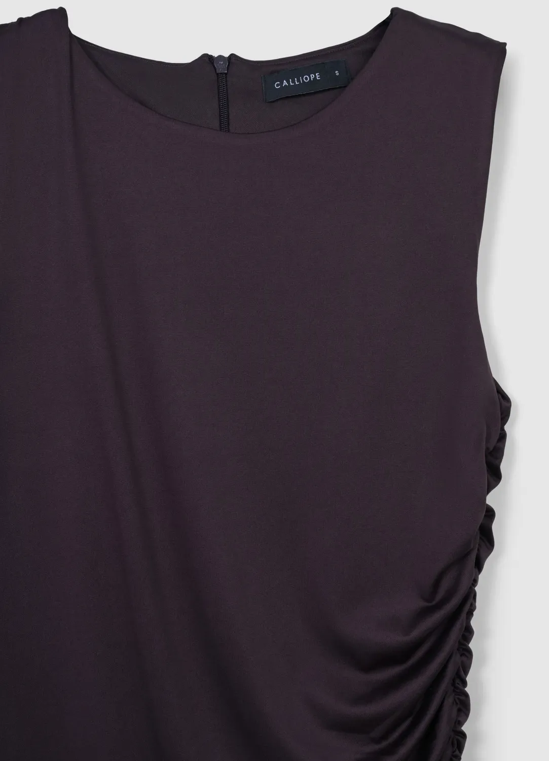 Calliope robe longue froncée sans manches femme