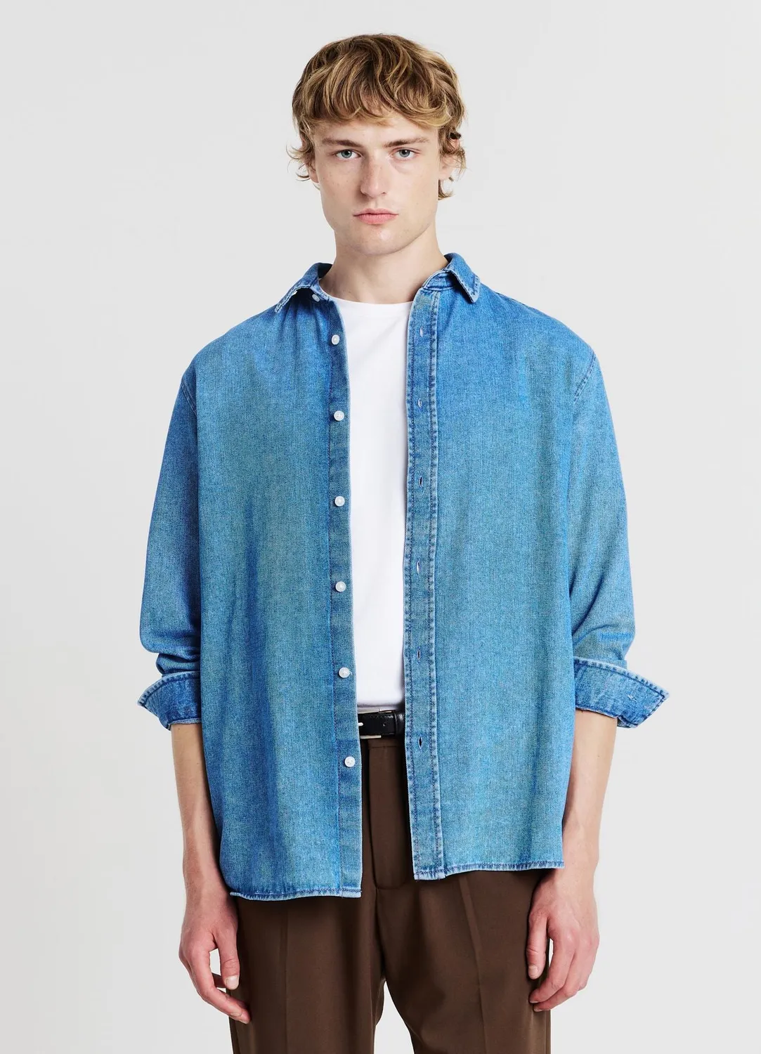 Calliope chemise denim homme manches longues coton
