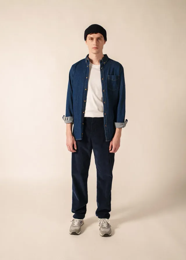 Saint James Lino chemise denim homme coton