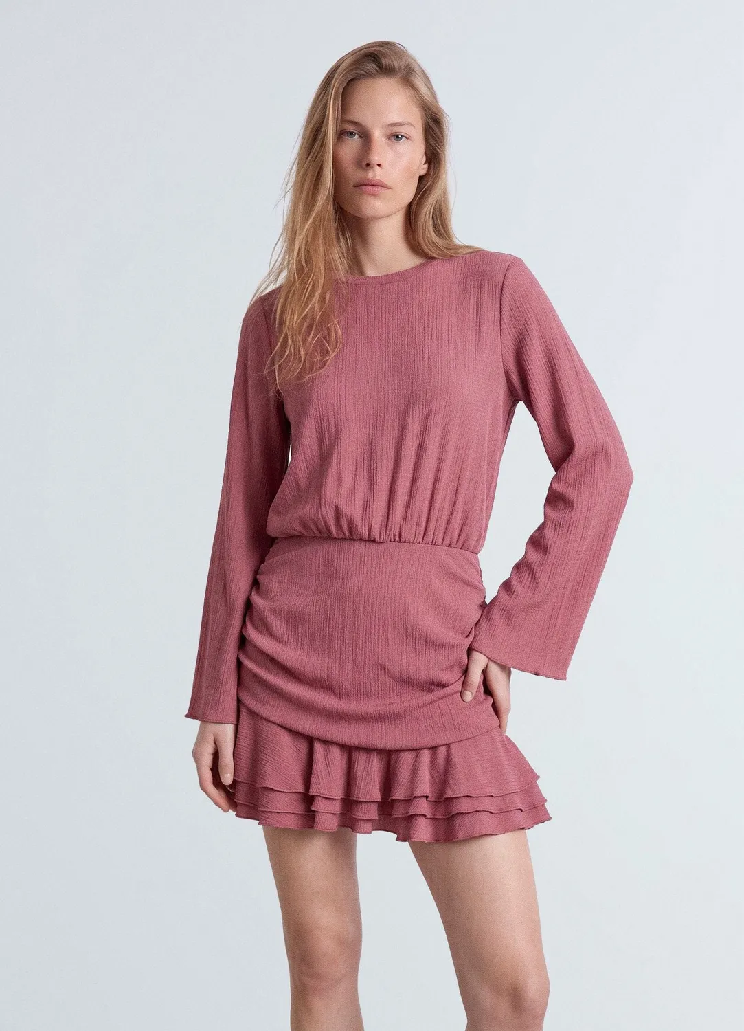 Calliope Atelier robe mini volants unie
