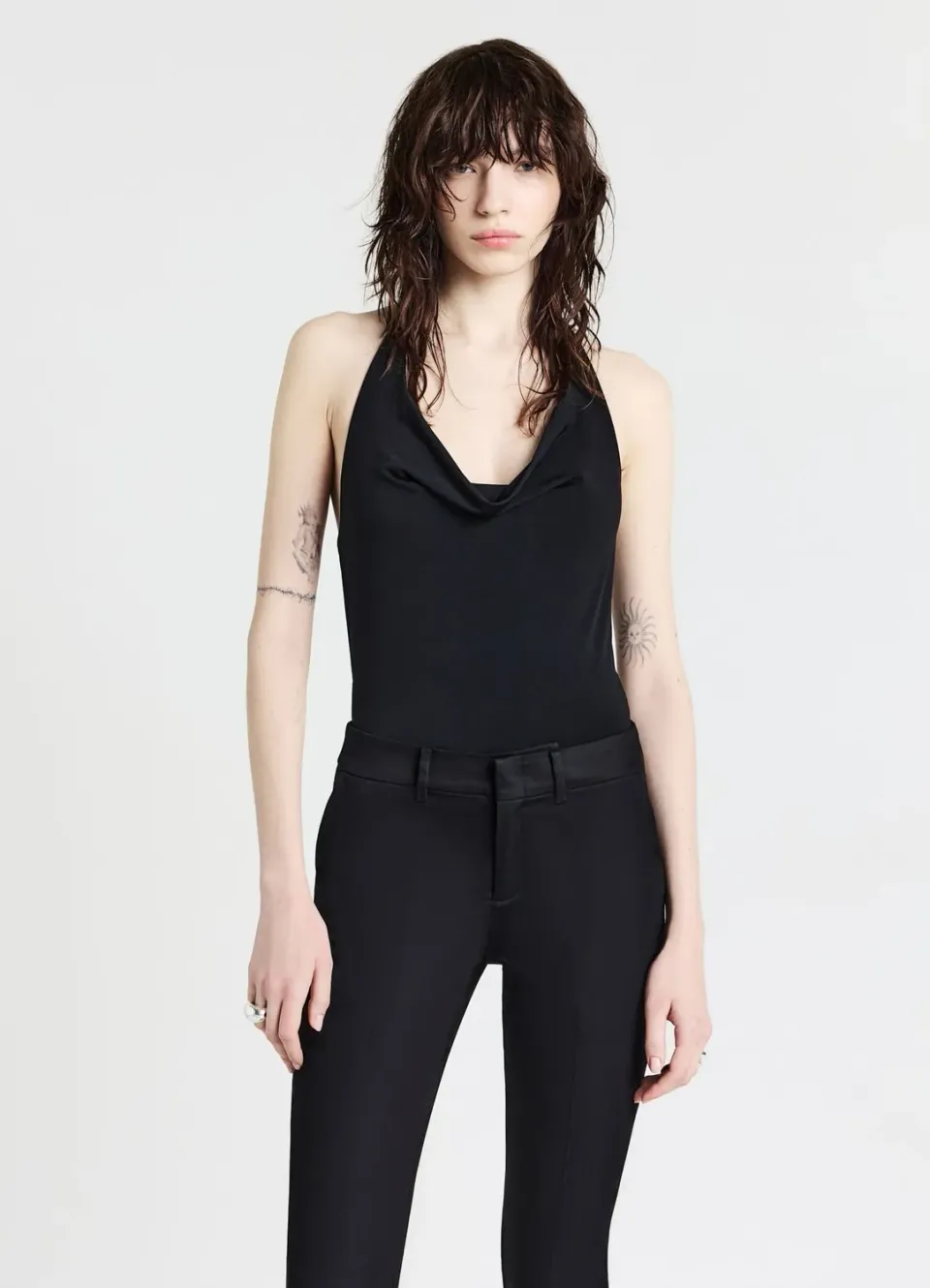 Calliope Body halterneck sciallato body femme col licou