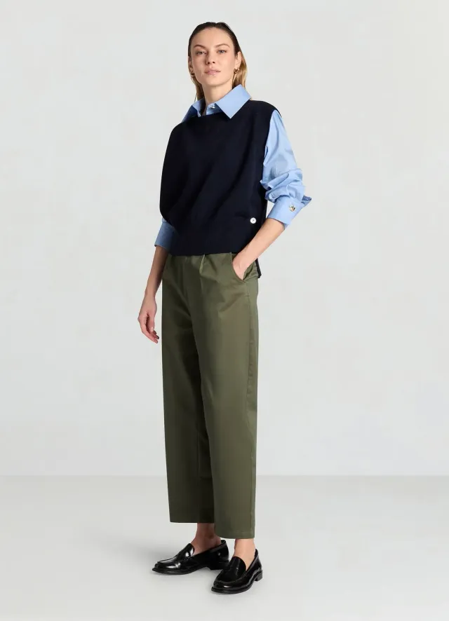 Calliope Carrot pantalon coton femme uni coupe regular