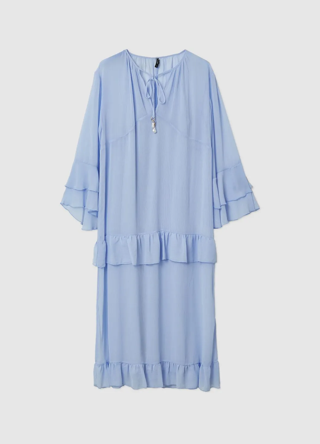 Calliope robe longue femme volants col V