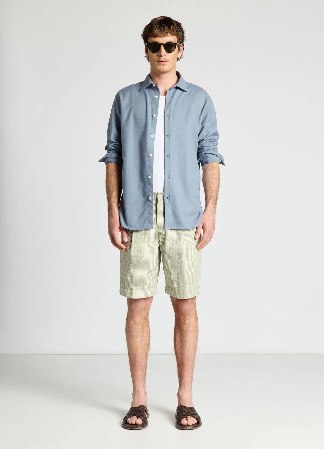Calliope lin chemise homme unie manches longues