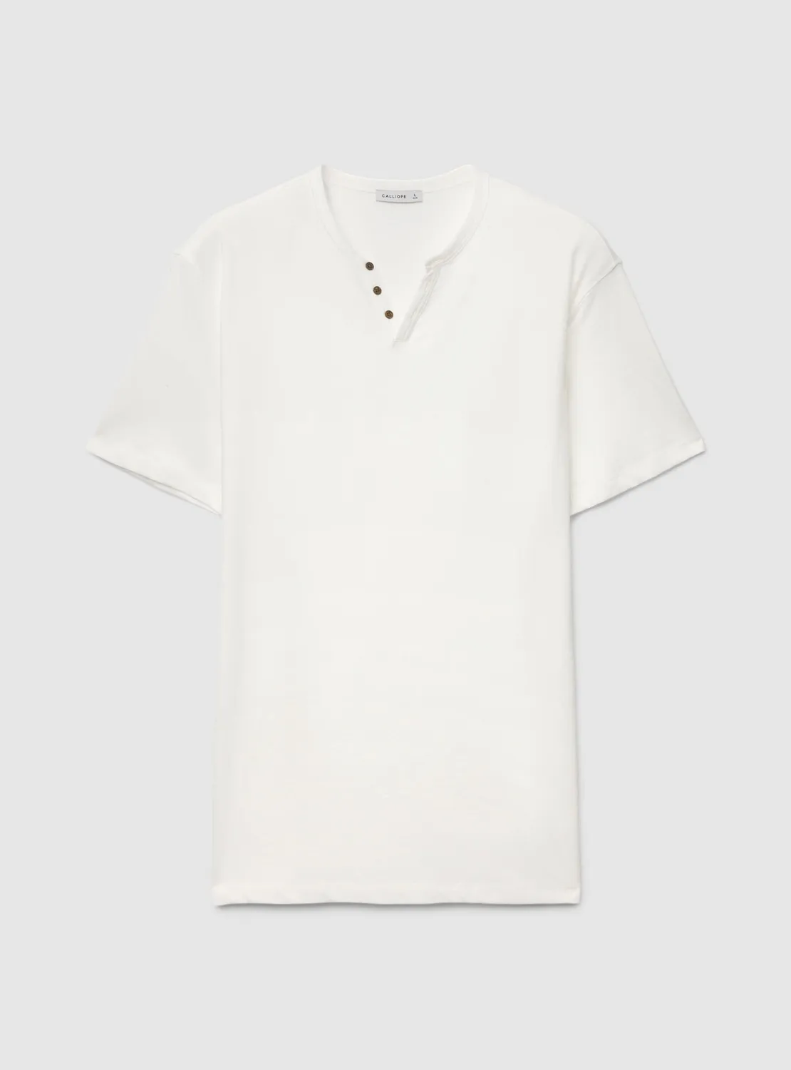 Calliope T-shirt henley homme L col boutonnière uni
