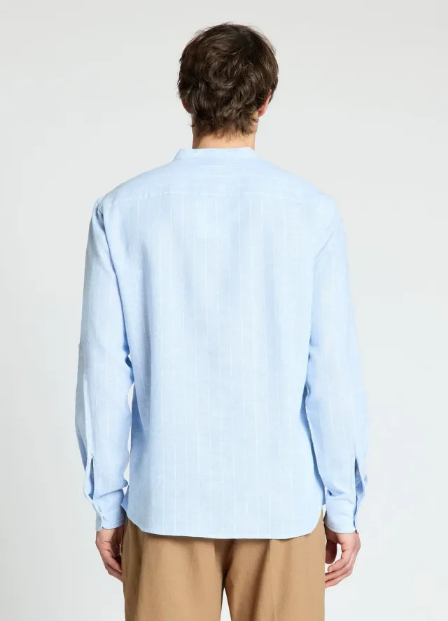 Calliope chemise rayée homme col coréen confort