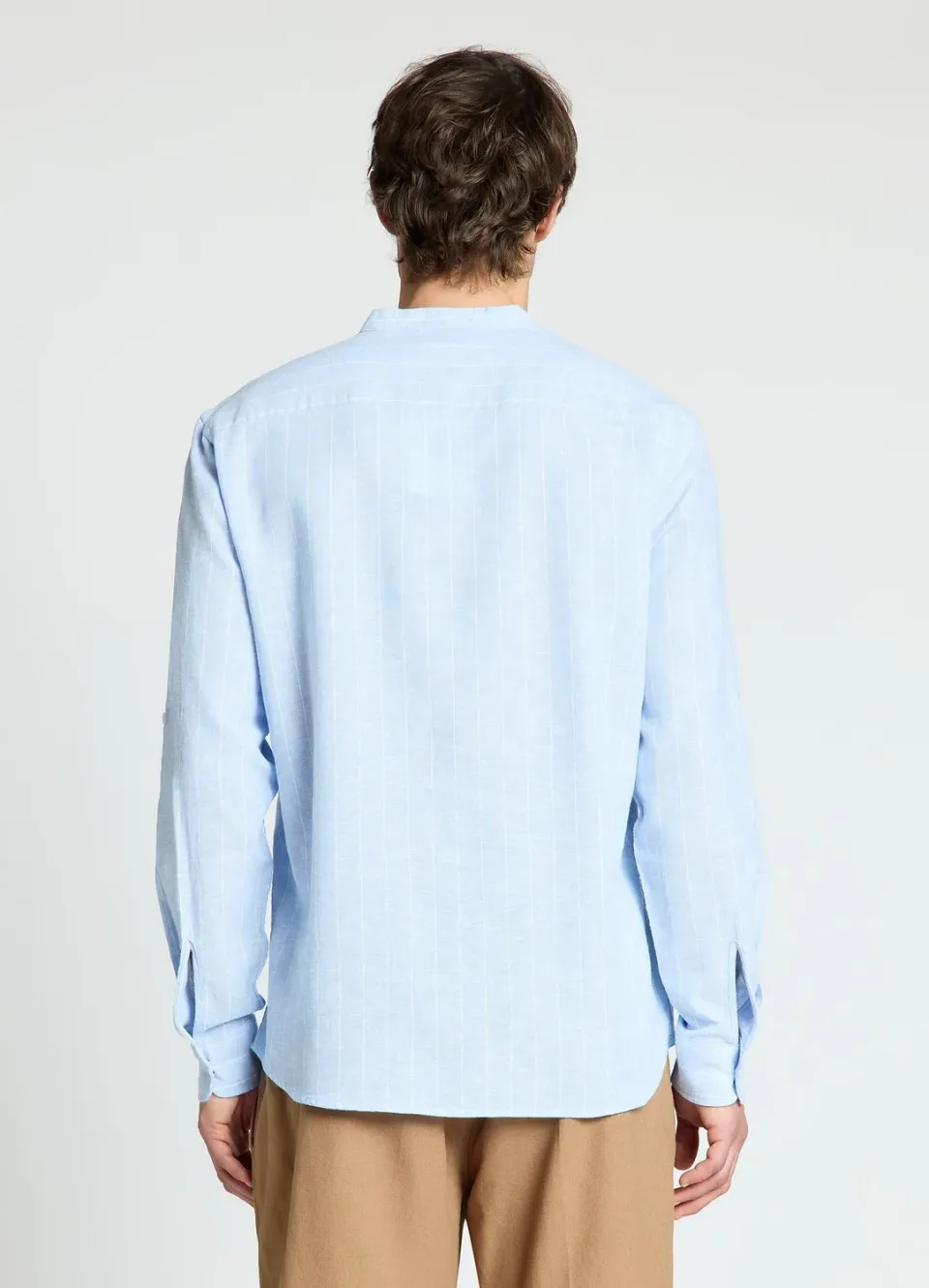 Calliope chemise rayée homme col coréen confort