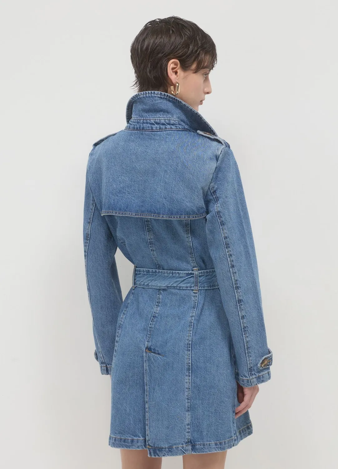 Calliope Trench denim femme S à ceinture