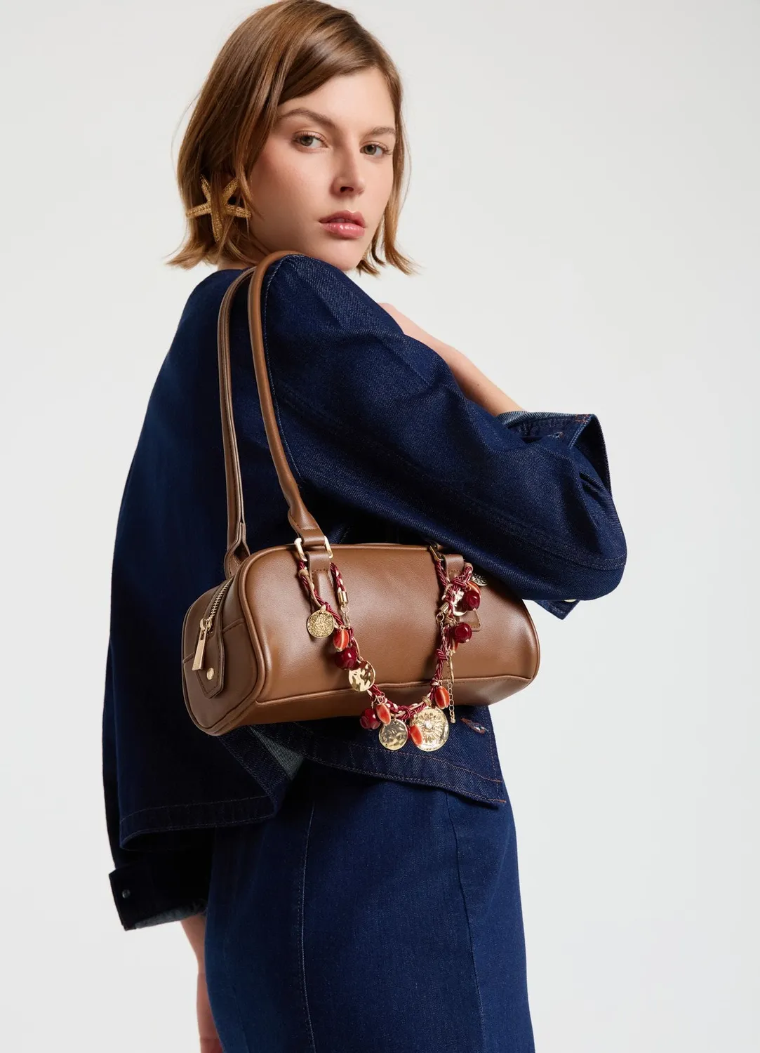 Calliope sac bauletto femme effet cuir 27 cm