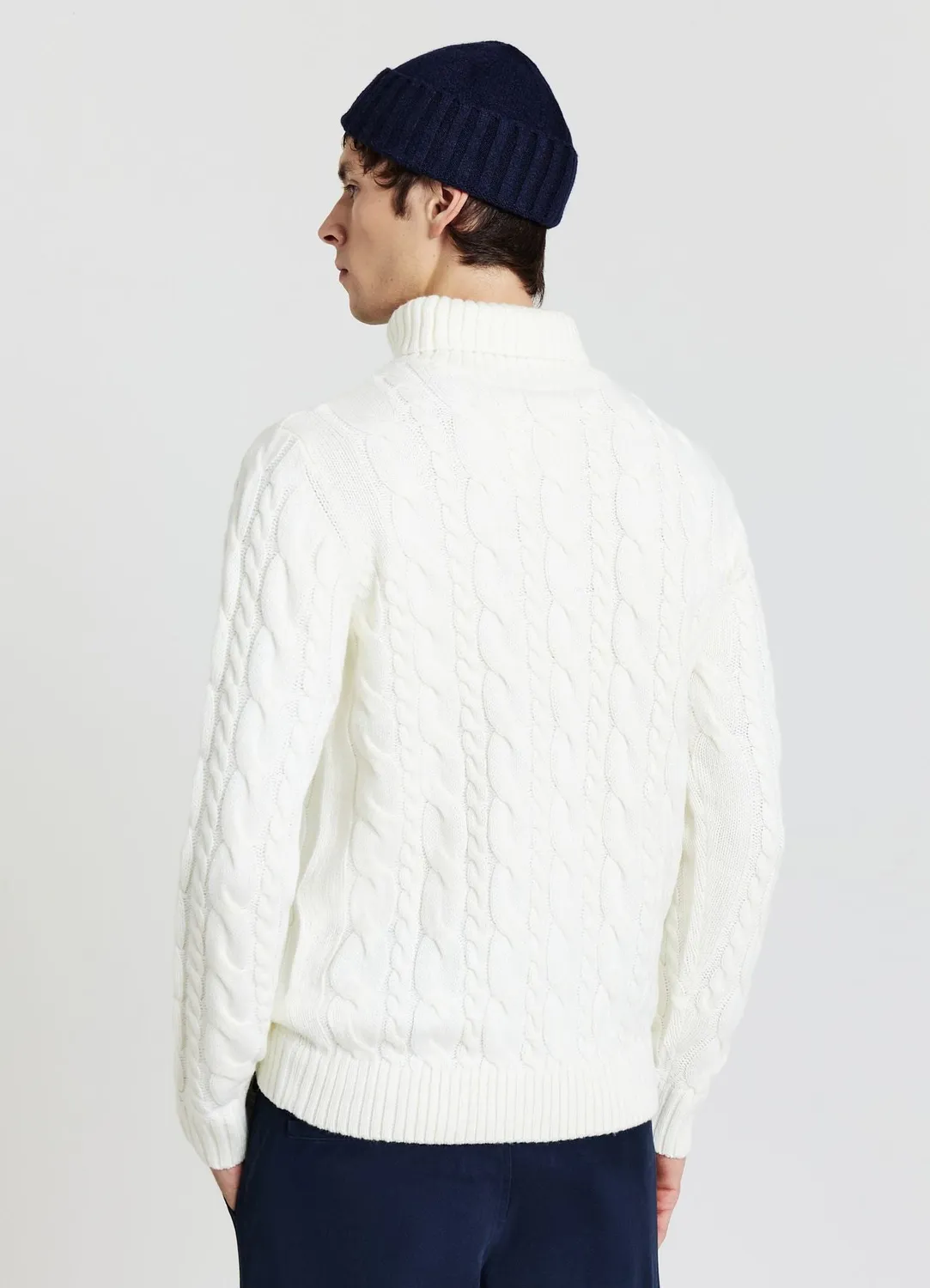 Calliope pull col roulé torsades homme