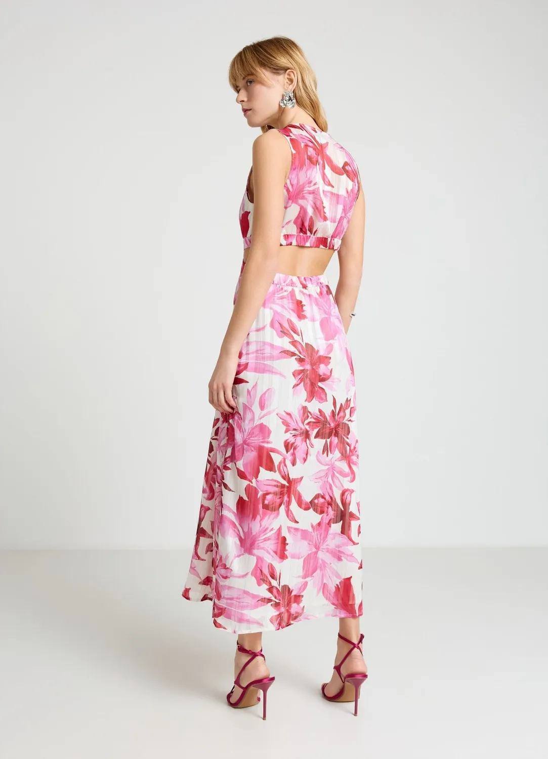 Calliope Robe longue fleurie cut-out femme