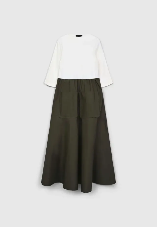 Calliope robe longue femme manches 3/4 poches