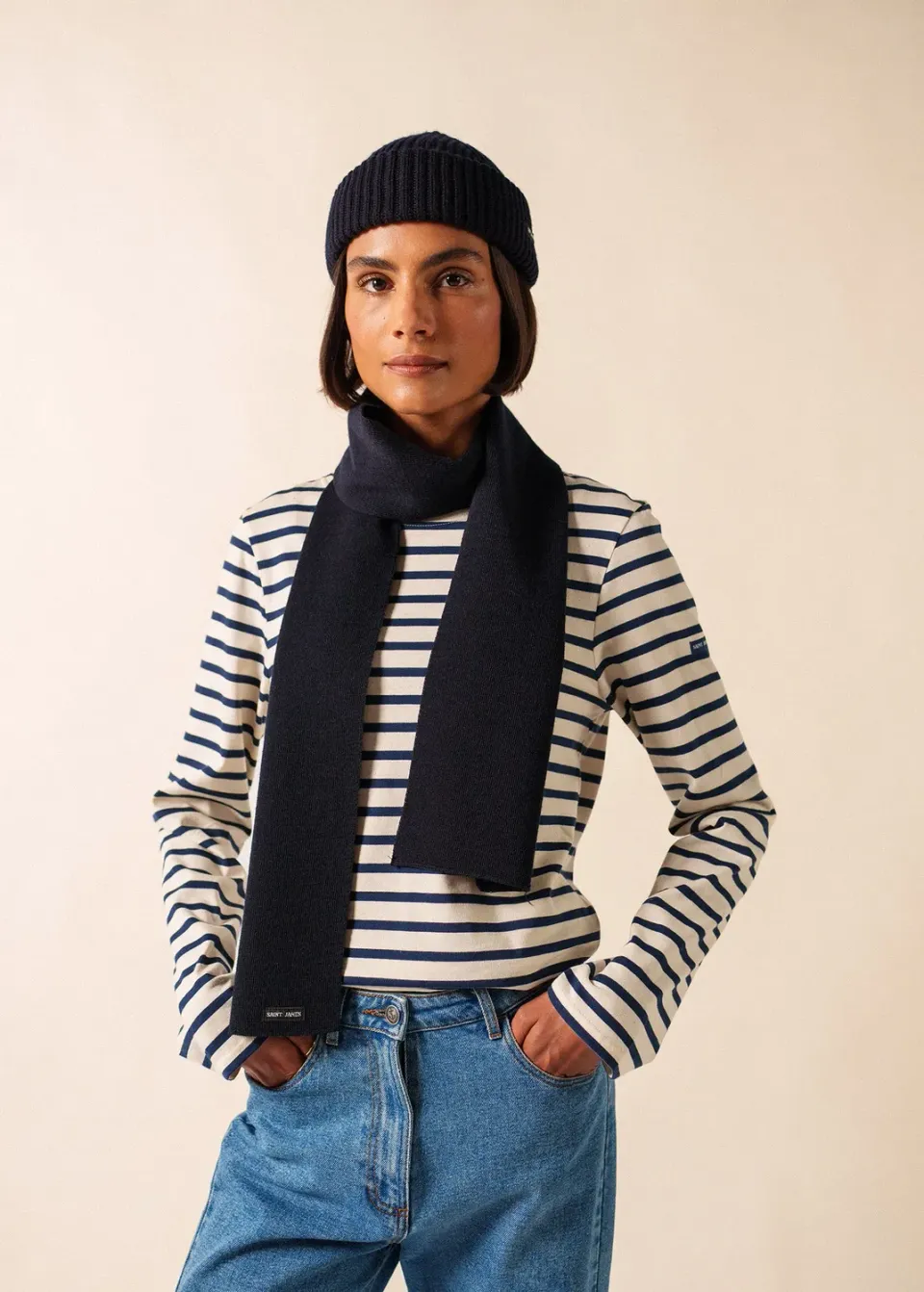 Saint James Scarf écharpe laine navy adulte
