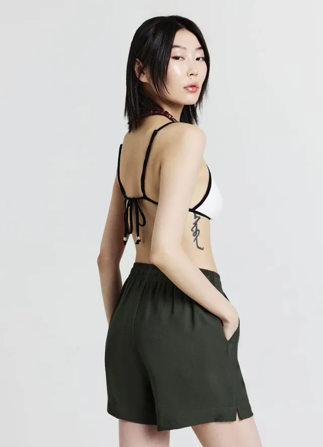 Calliope short femme uni à cordon regular