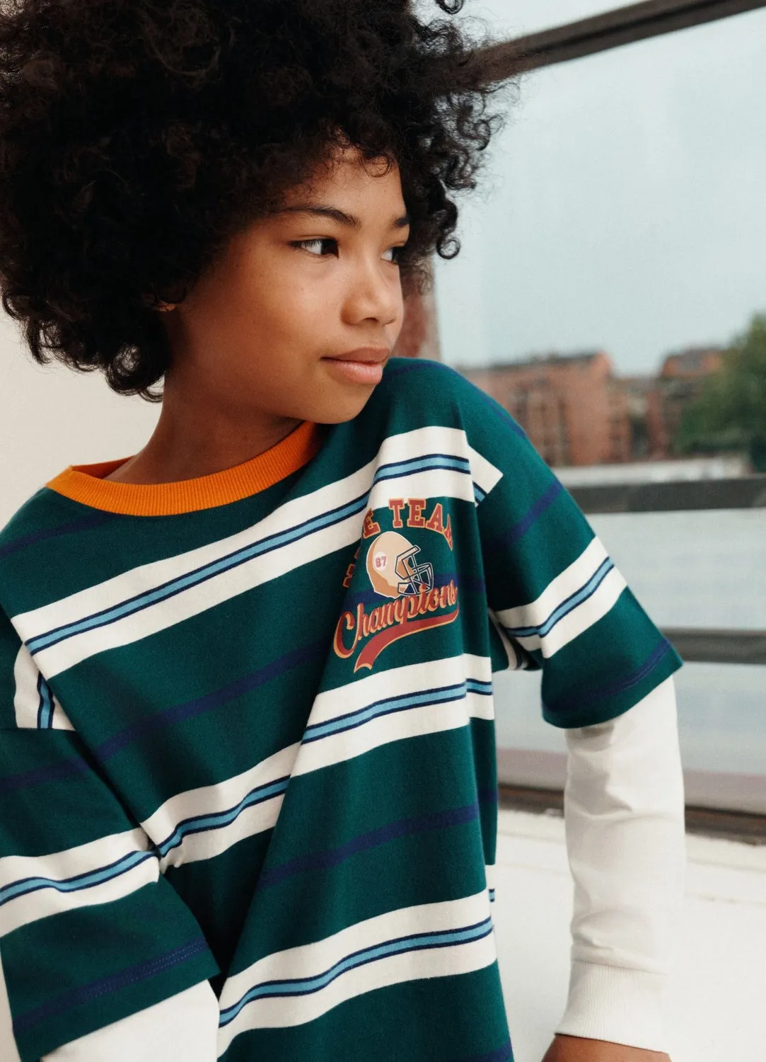 Calliope t-shirt garçon rayures effet 2-en-1 imprimé