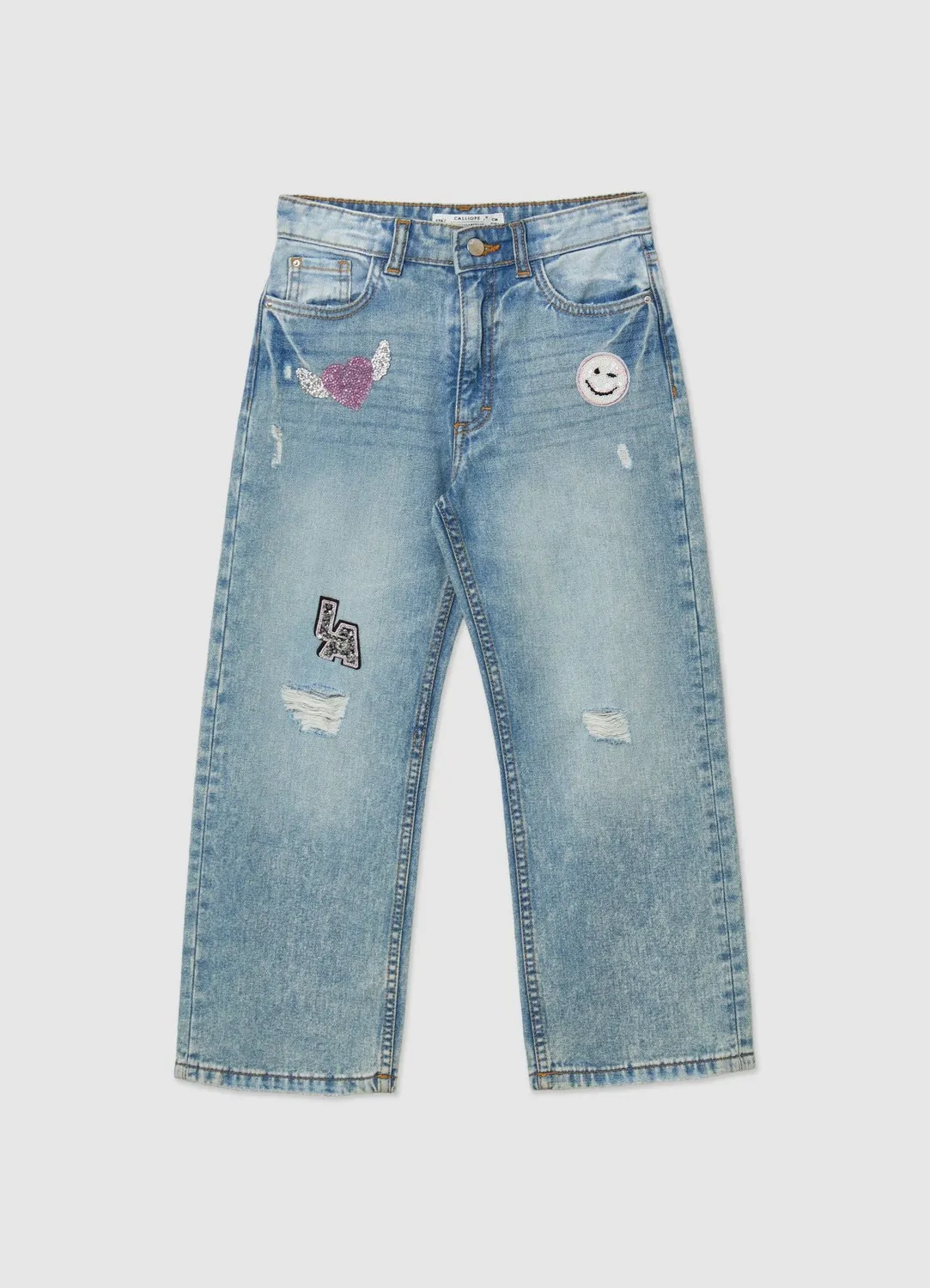 Calliope Jeans wide leg fille strappi enfant
