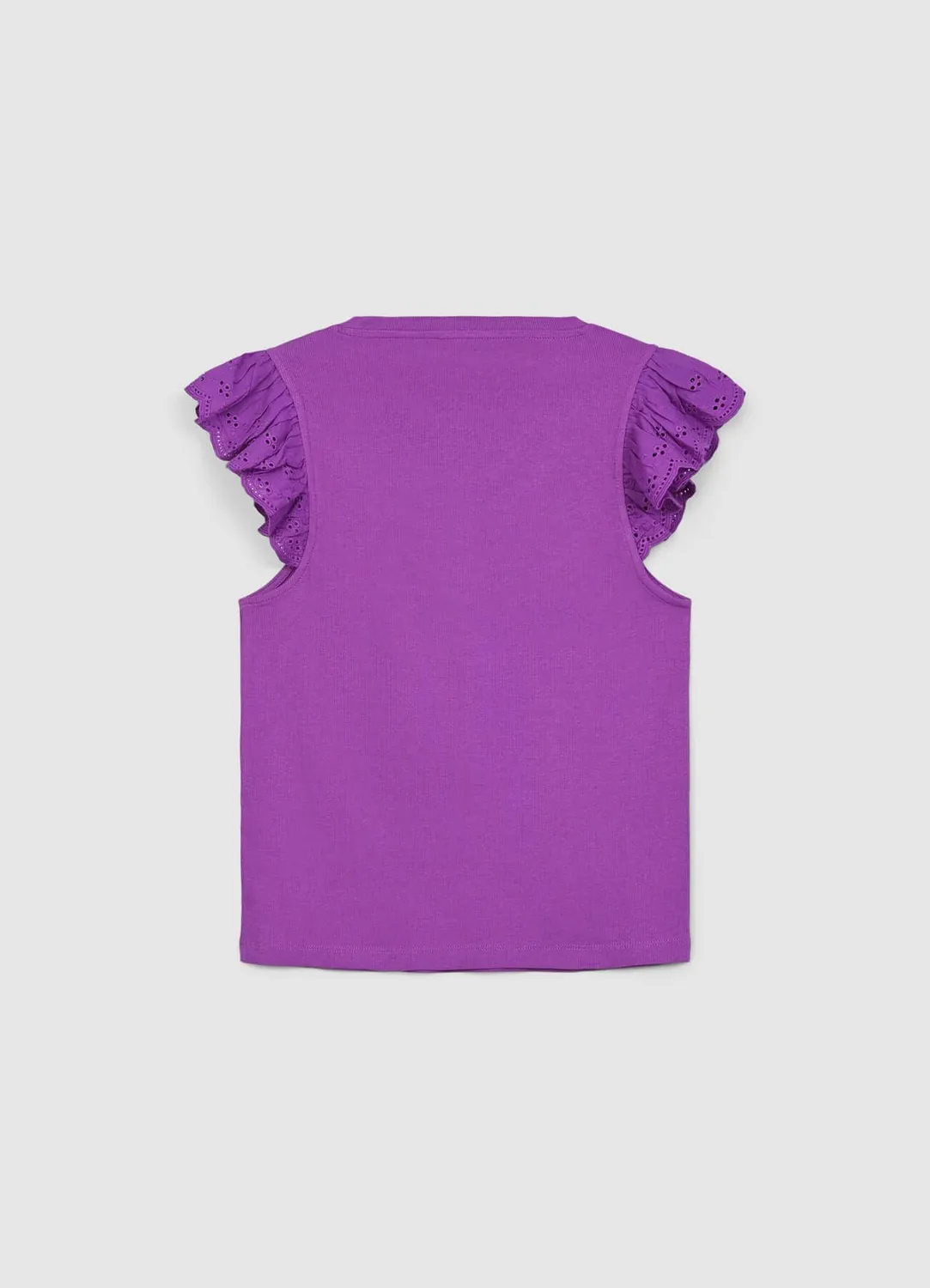 Calliope t-shirt côtelé femme volants coton