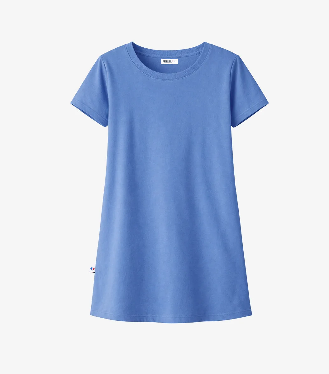 Cocorico Intemporel robe de nuit Bleu Riviera coton