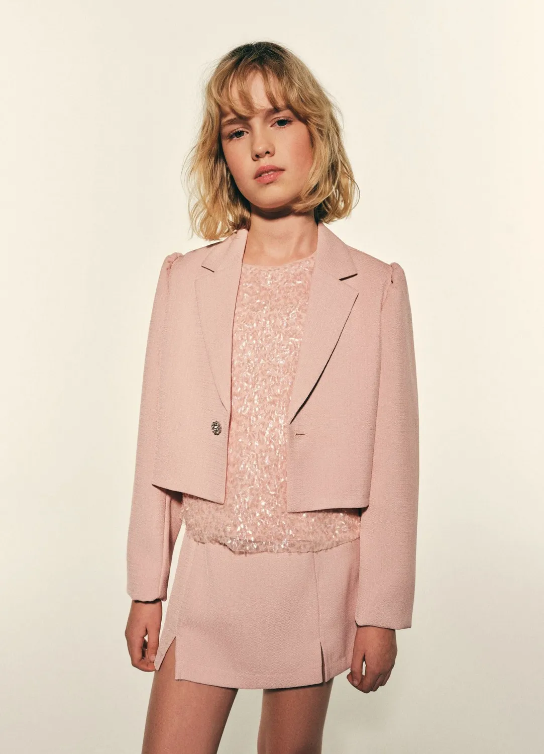 Calliope veste courte fille bouton bijou cérémonie