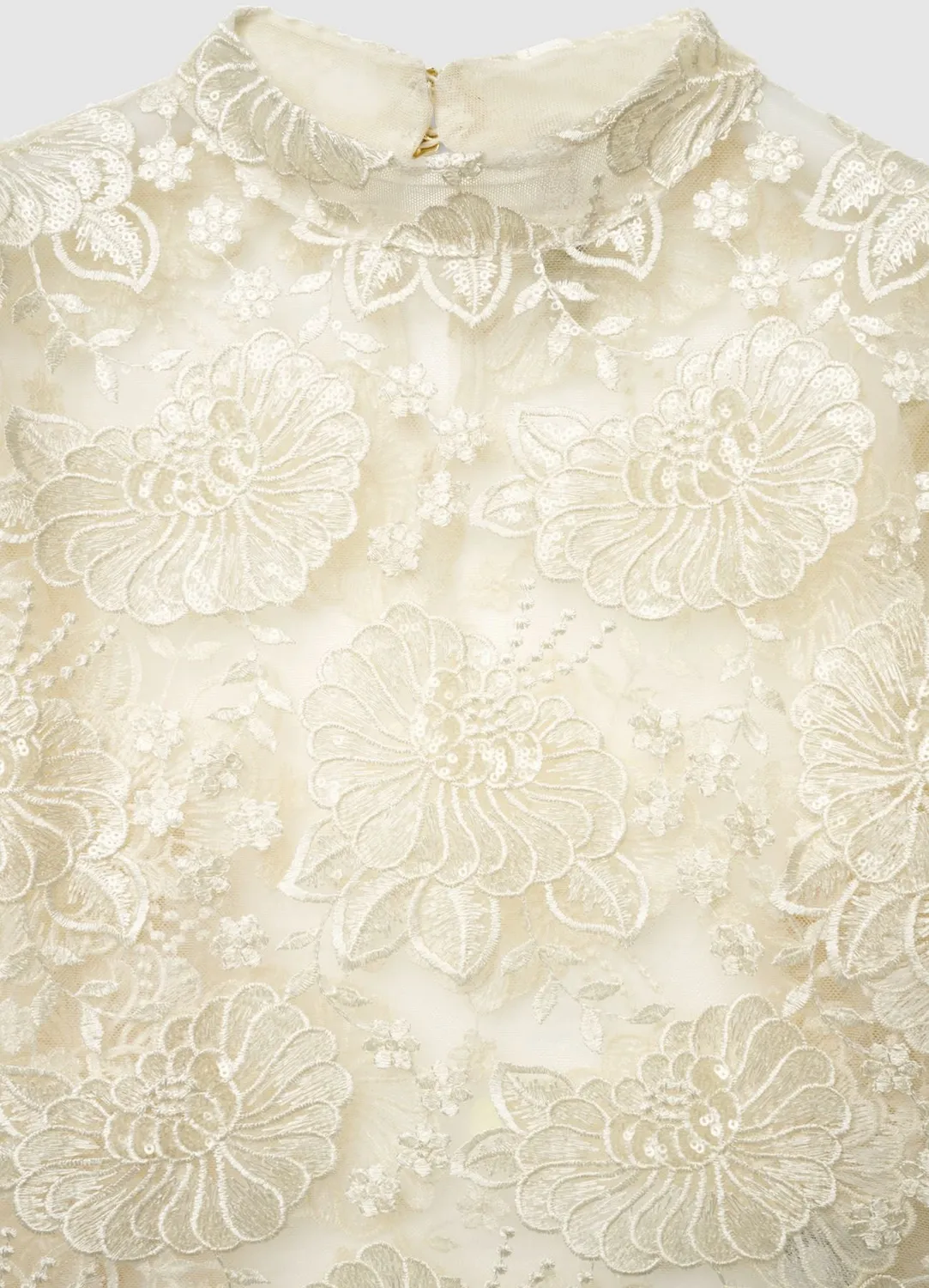 Calliope blouse dentelle femme paillettes florale