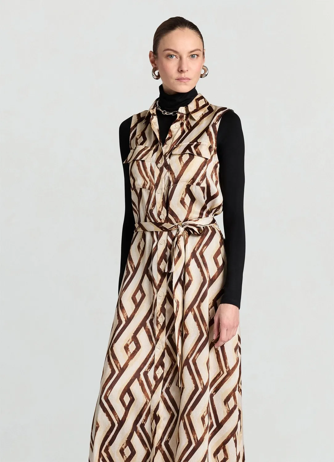 Calliope Atelier robe chemisier géométrique femme taille S