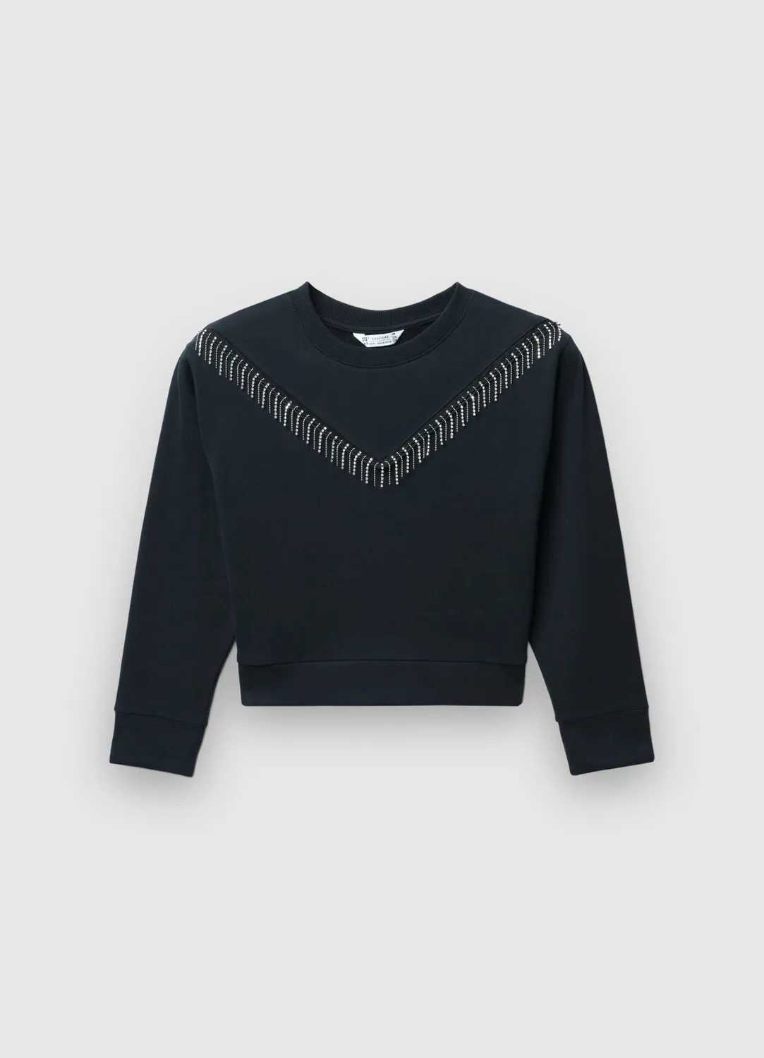 Calliope Sweat strass fille col rond