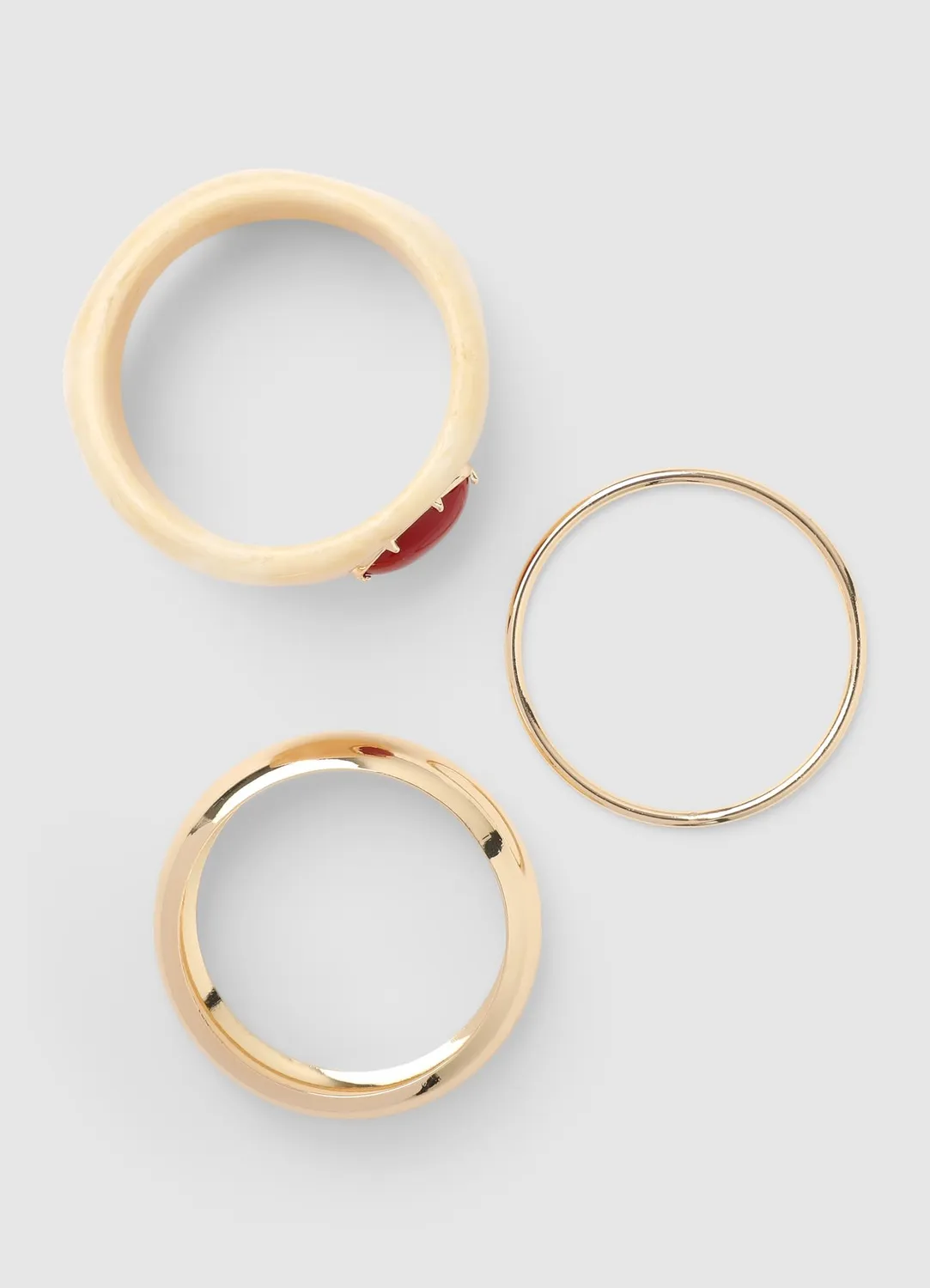 Calliope Lot 3 bracelets rigides femme pierre ovale