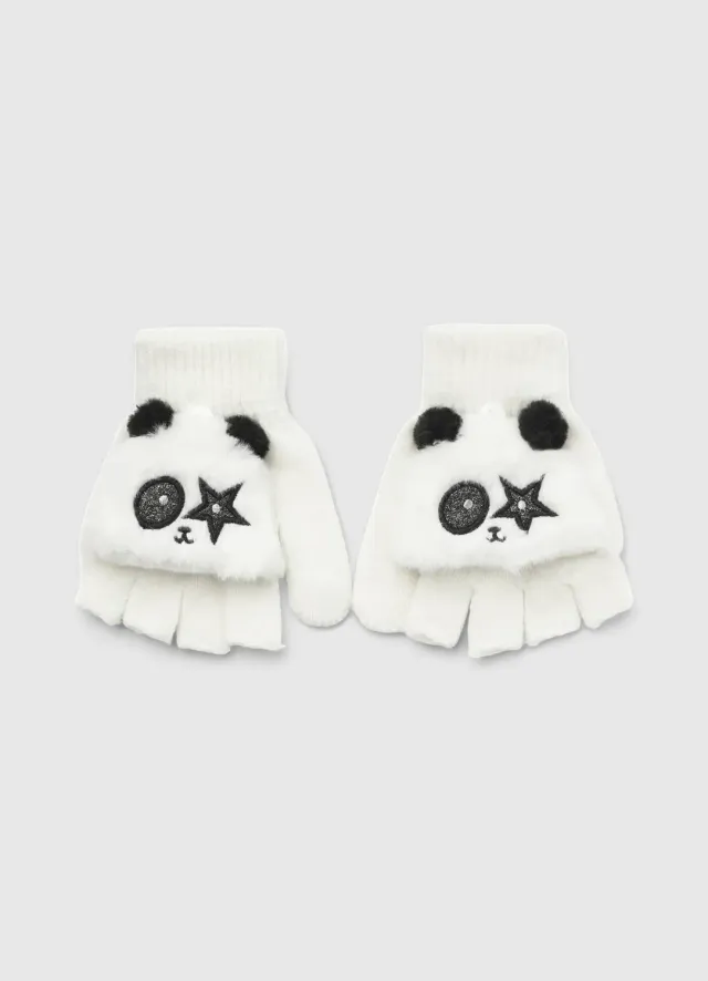 Calliope gants panda fille maille chaude tailles S/M M/L