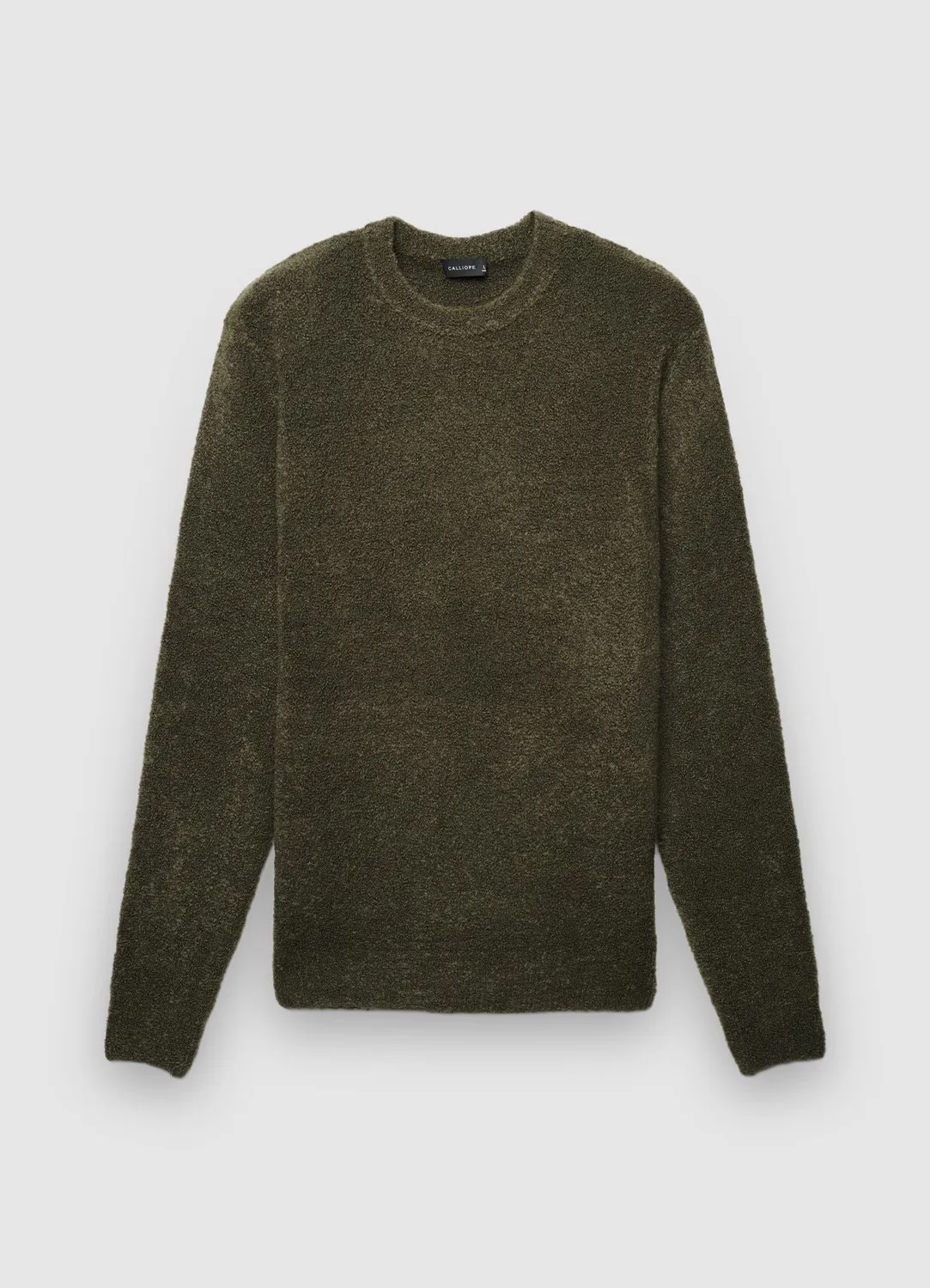 Calliope pull bouclé homme col rond uni coupe regular