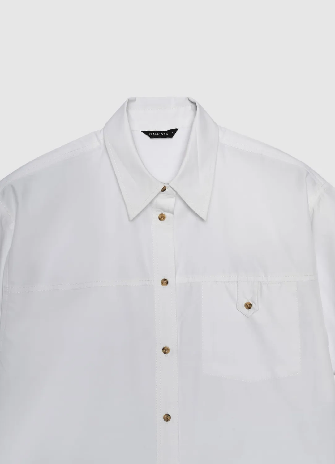 Calliope chemise femme manches courtes poche coton