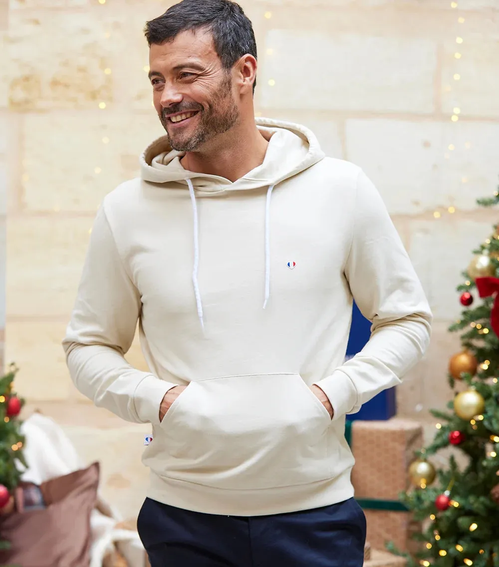 Cocorico Iconique Sweat à Capuche Homme Sable Coton