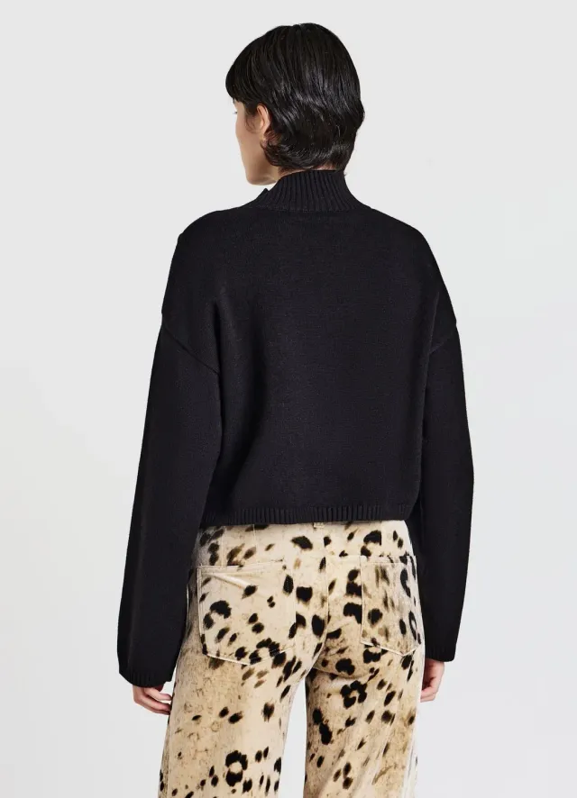 Calliope pull maille femme col montant boutons épaule