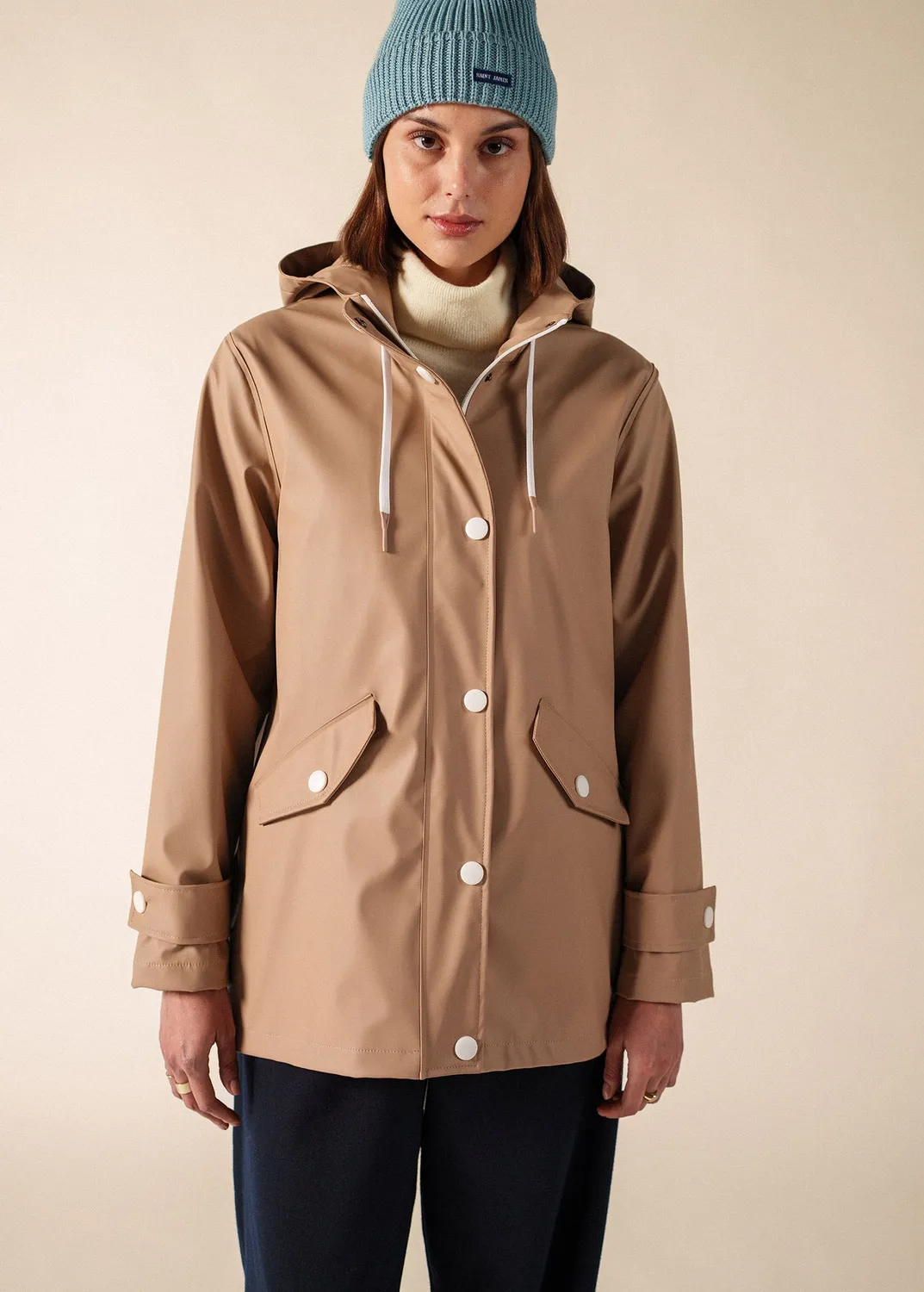 Saint James Canot bonnet céleste clair 100% laine