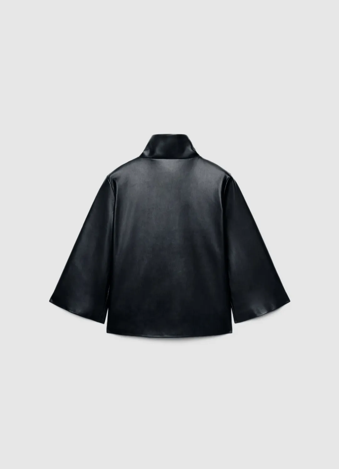 Calliope veste kimono effet cuir noire femme