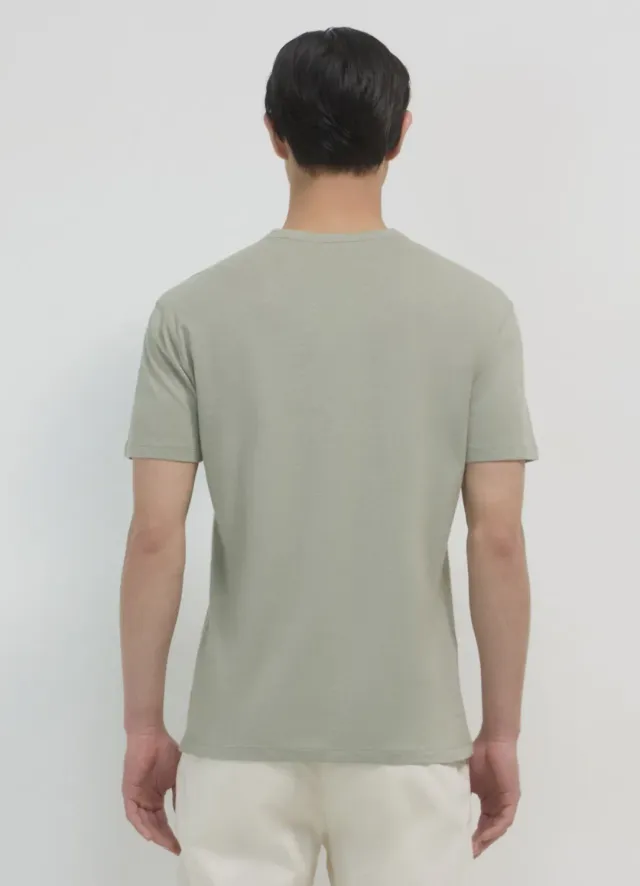 Calliope t-shirt henley homme coton manches courtes