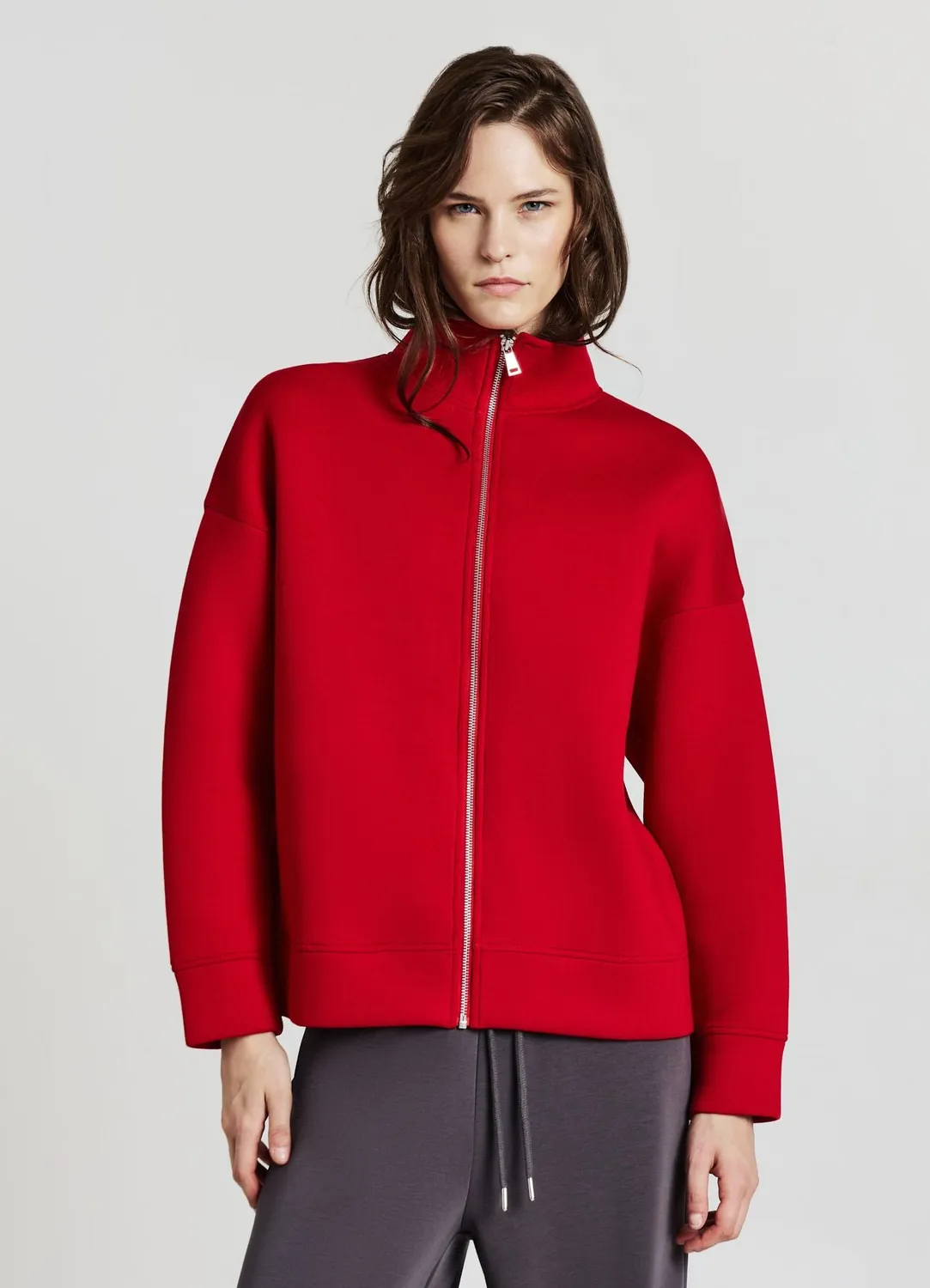 Calliope sweat zippé femme col montant coupe droite