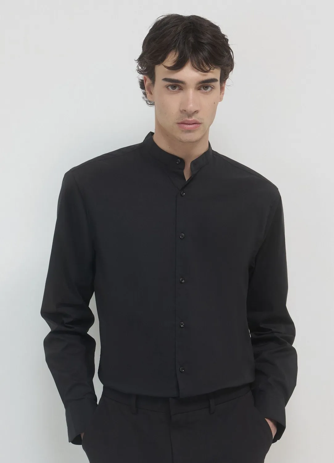 Calliope chemise col coréen homme unie