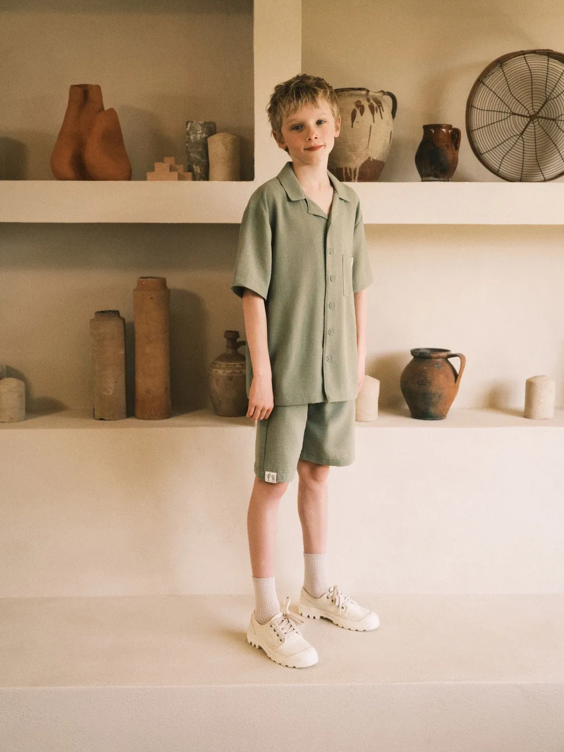 Calliope short jogger garçon cordon poches uni
