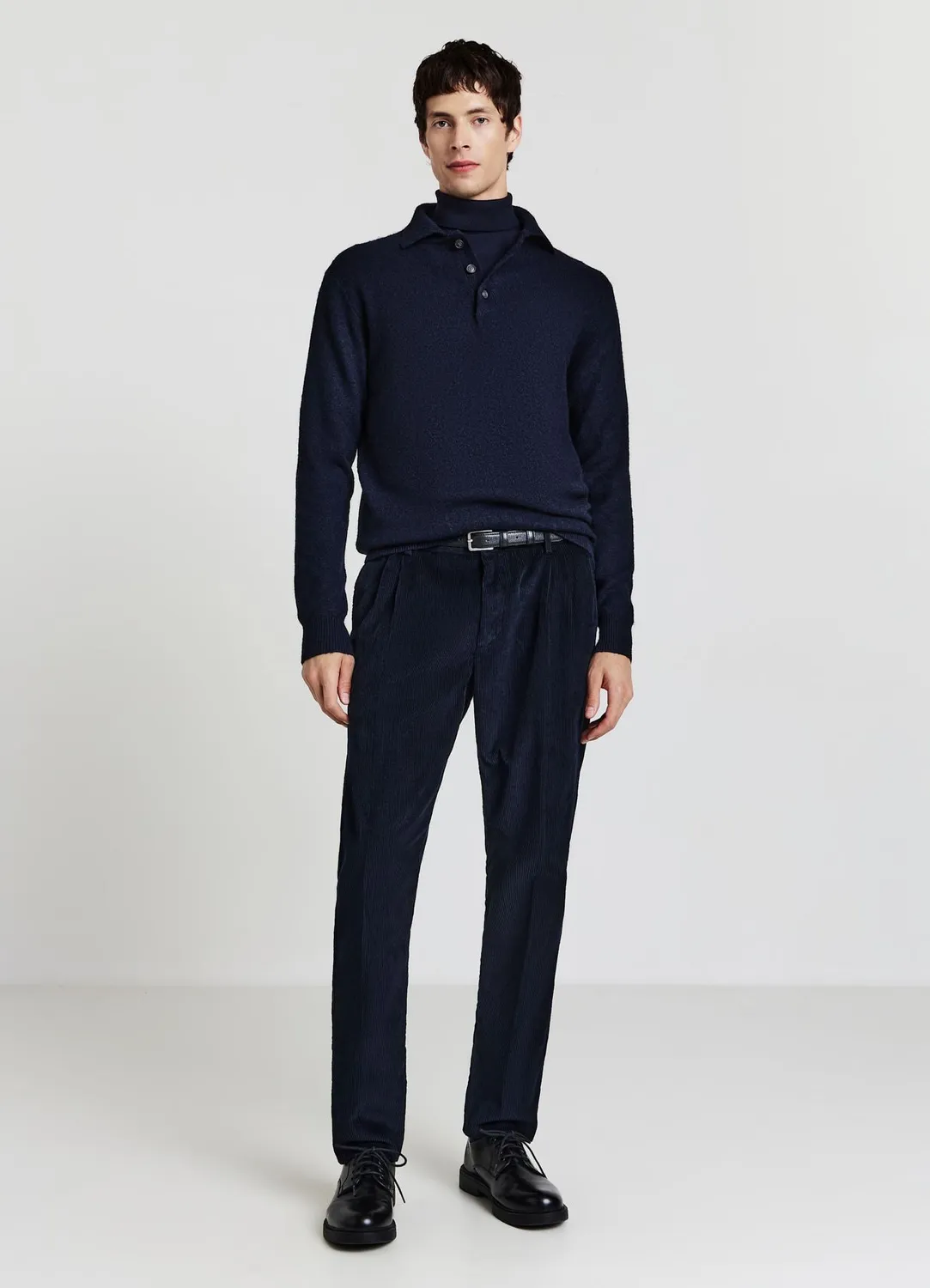 Calliope pantalon effet velours homme doubles pinces