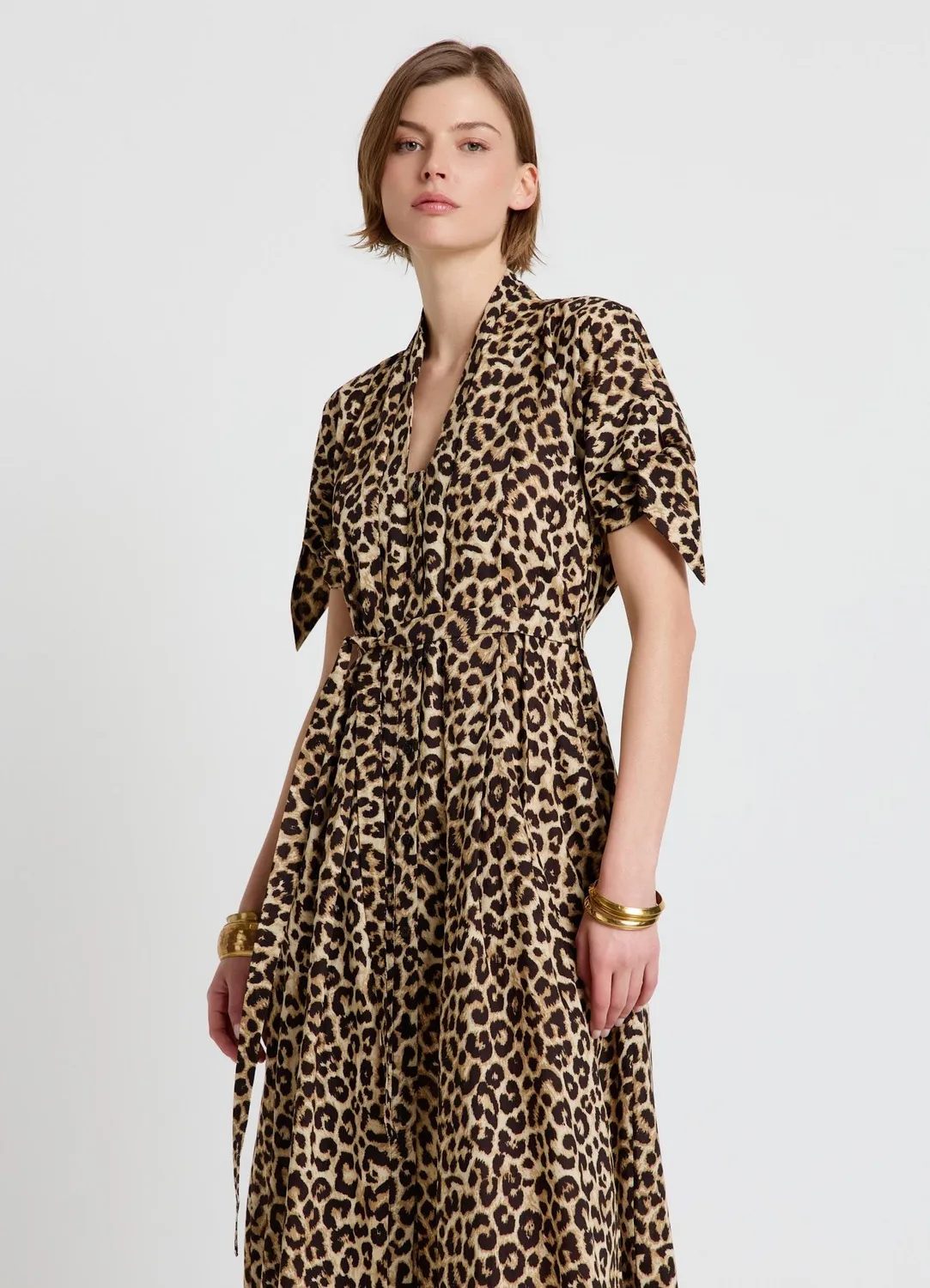 Calliope Atelier robe chemisier femme animalier ceinture