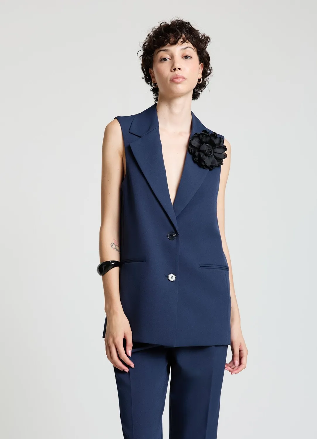 Calliope Gilet Long Monopetto Femme 2 Boutons