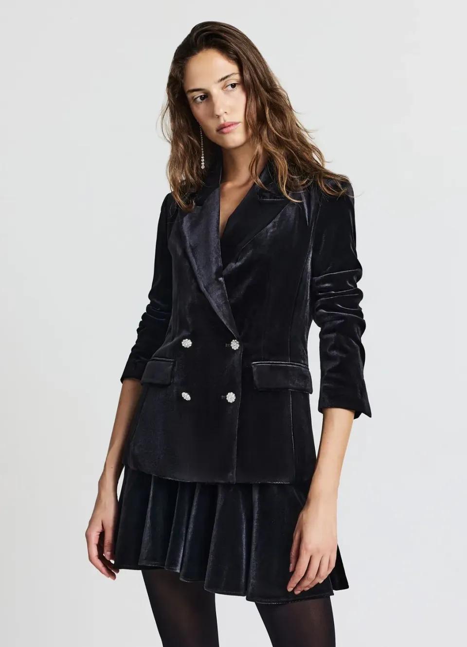 Calliope veste croisée chenille femme XS strass