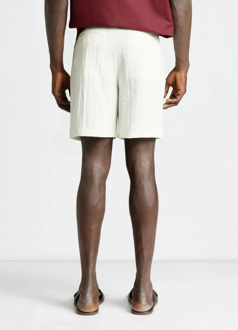 Calliope short chino homme uni effet froissé droit