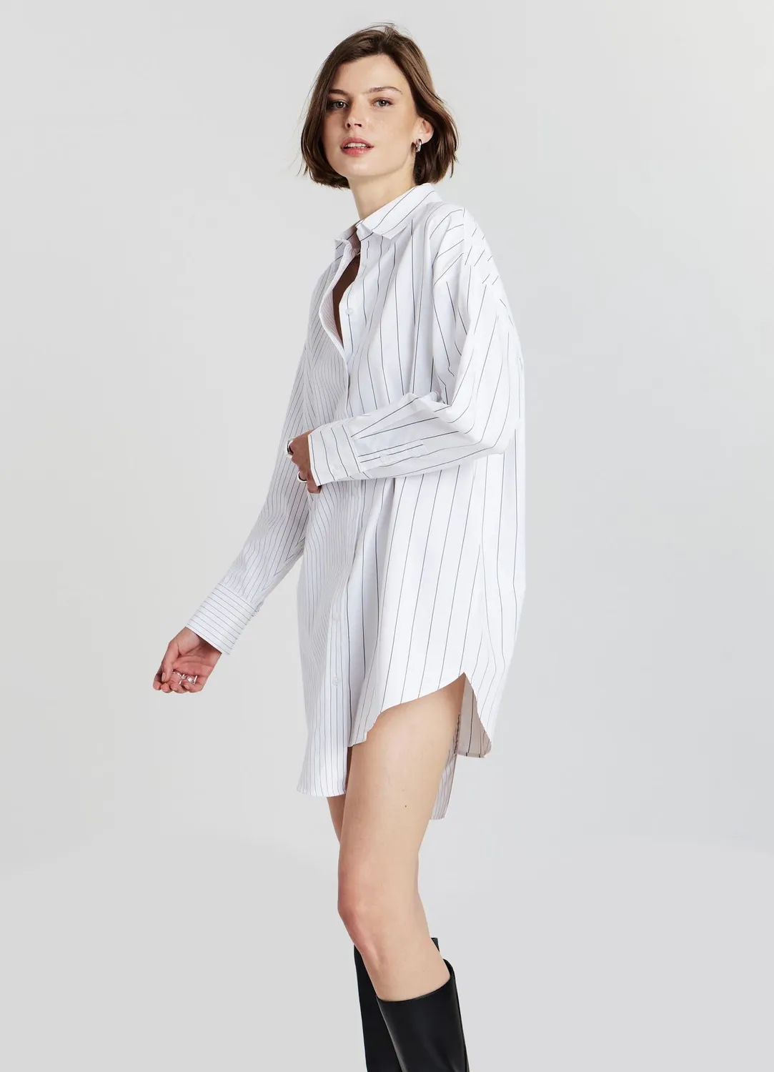 Calliope robe chemise rayée femme boutonnée