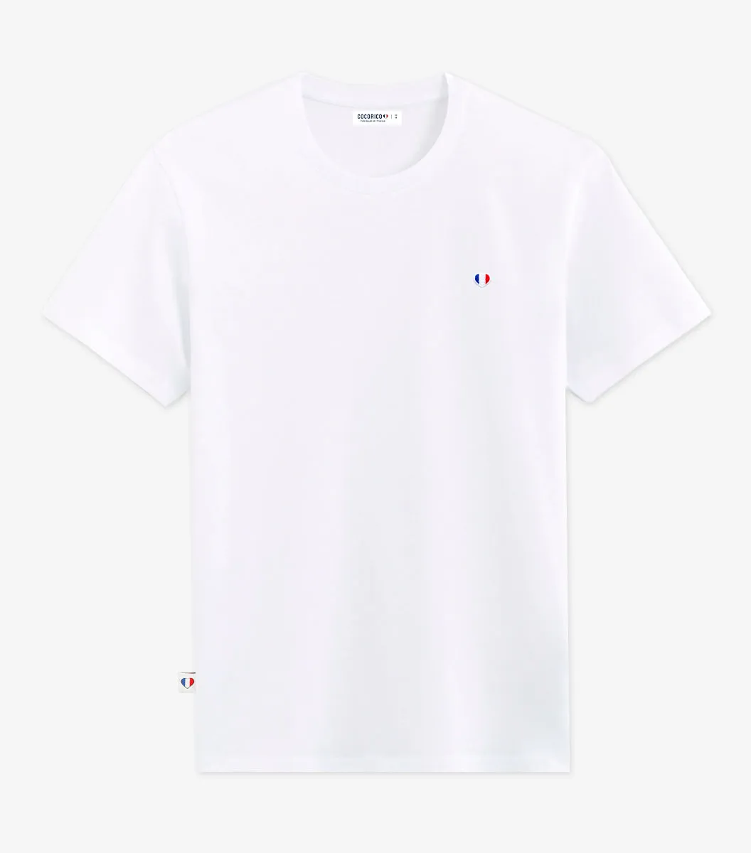 Cocorico Iconique T-shirt Homme Blanc 100% Coton