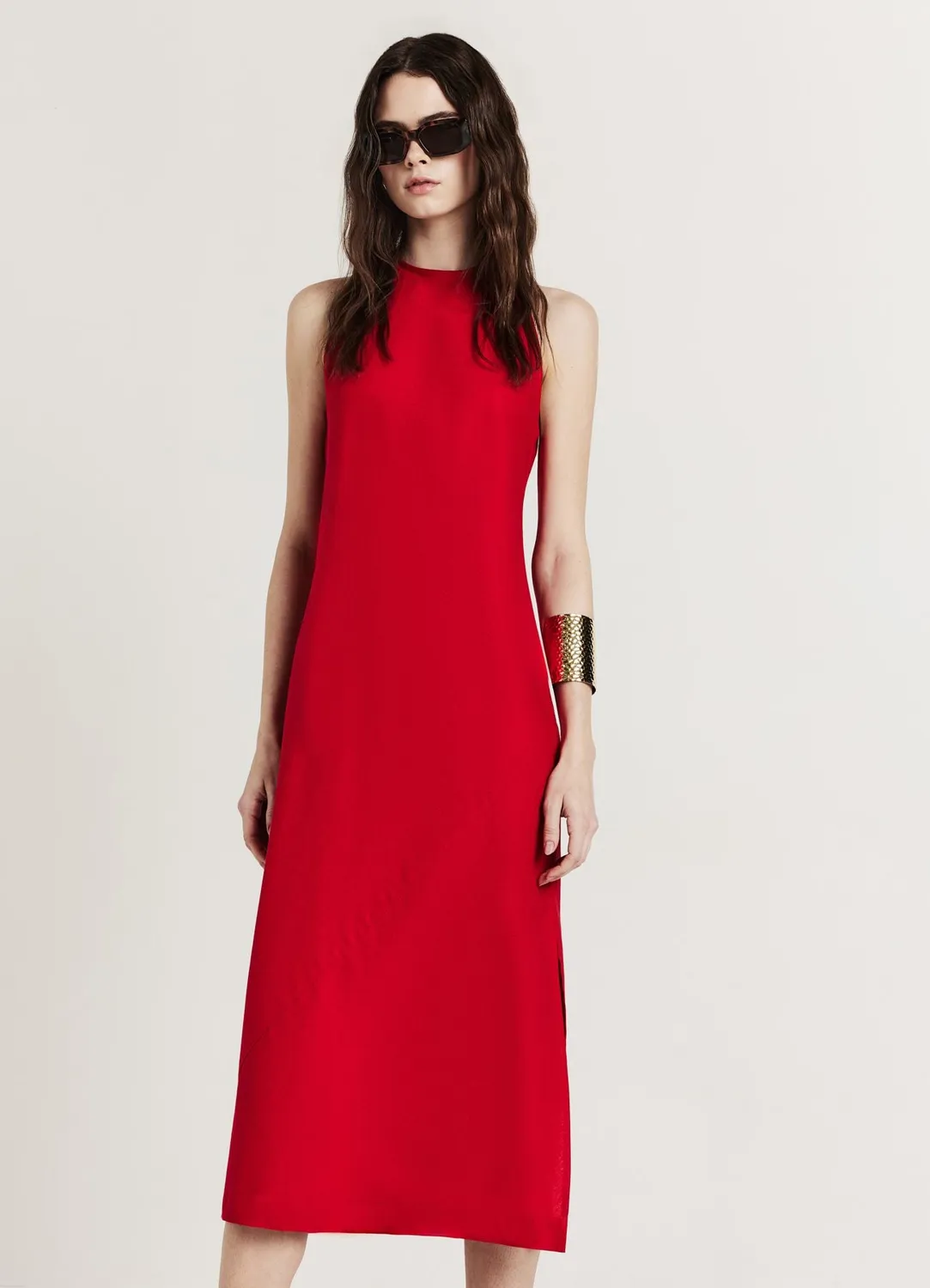 Calliope robe fourreau longue unie taille S