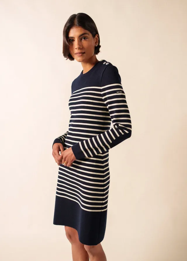 Saint James Grande Marée robe laine navy écume