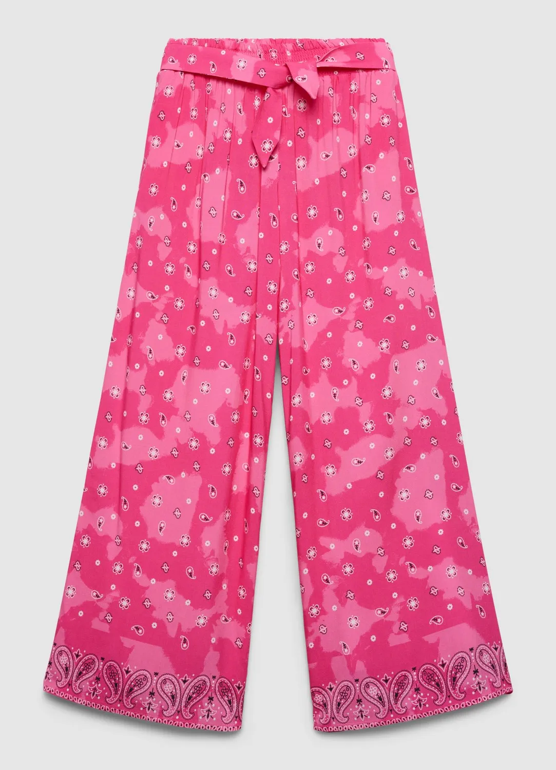 Calliope pantalon wide leg paisley fille à ceinture