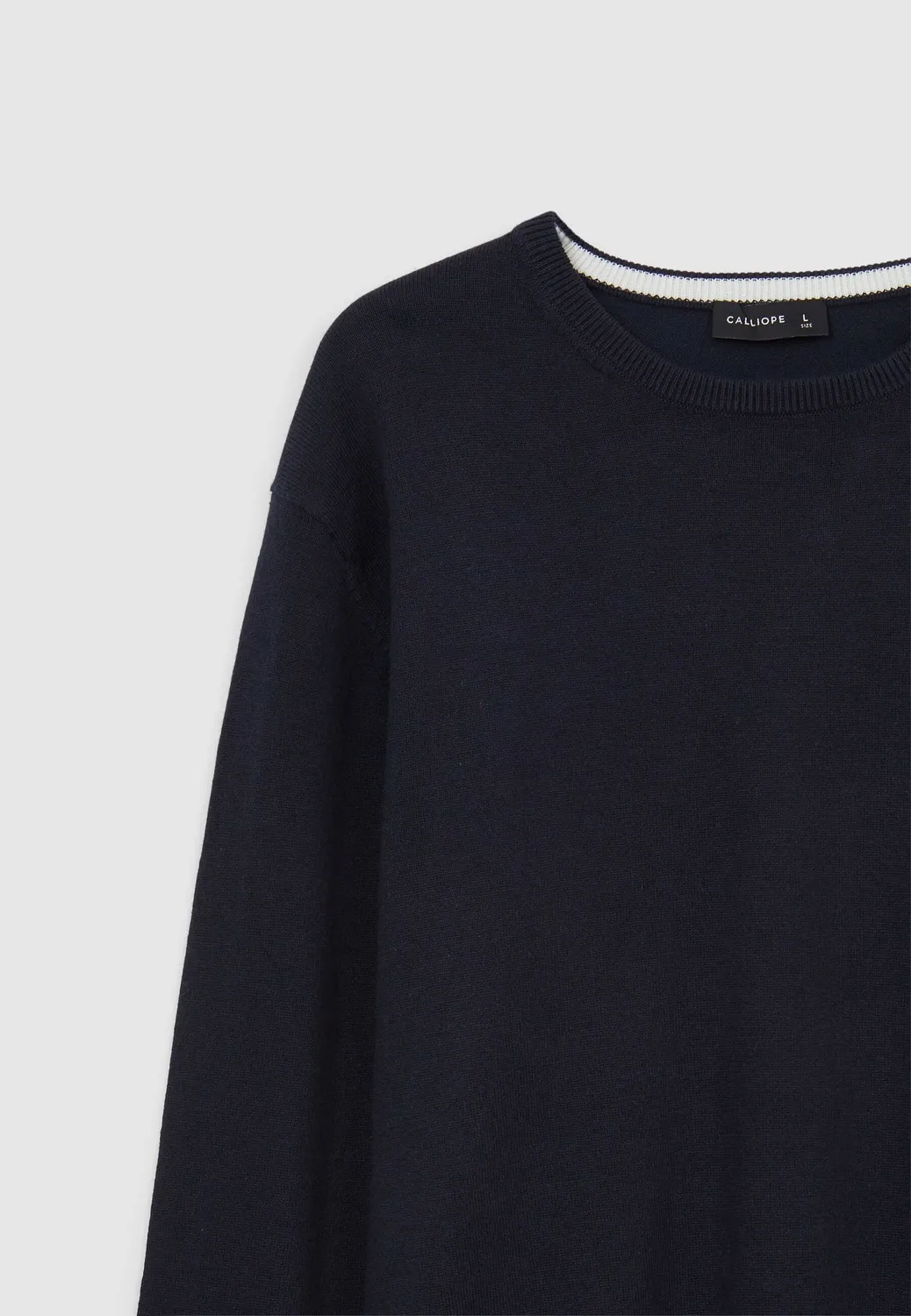 Calliope pull col rond homme coton uni gris